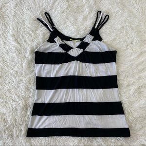 Gianni Bini Black White Tank Top Rope Straps